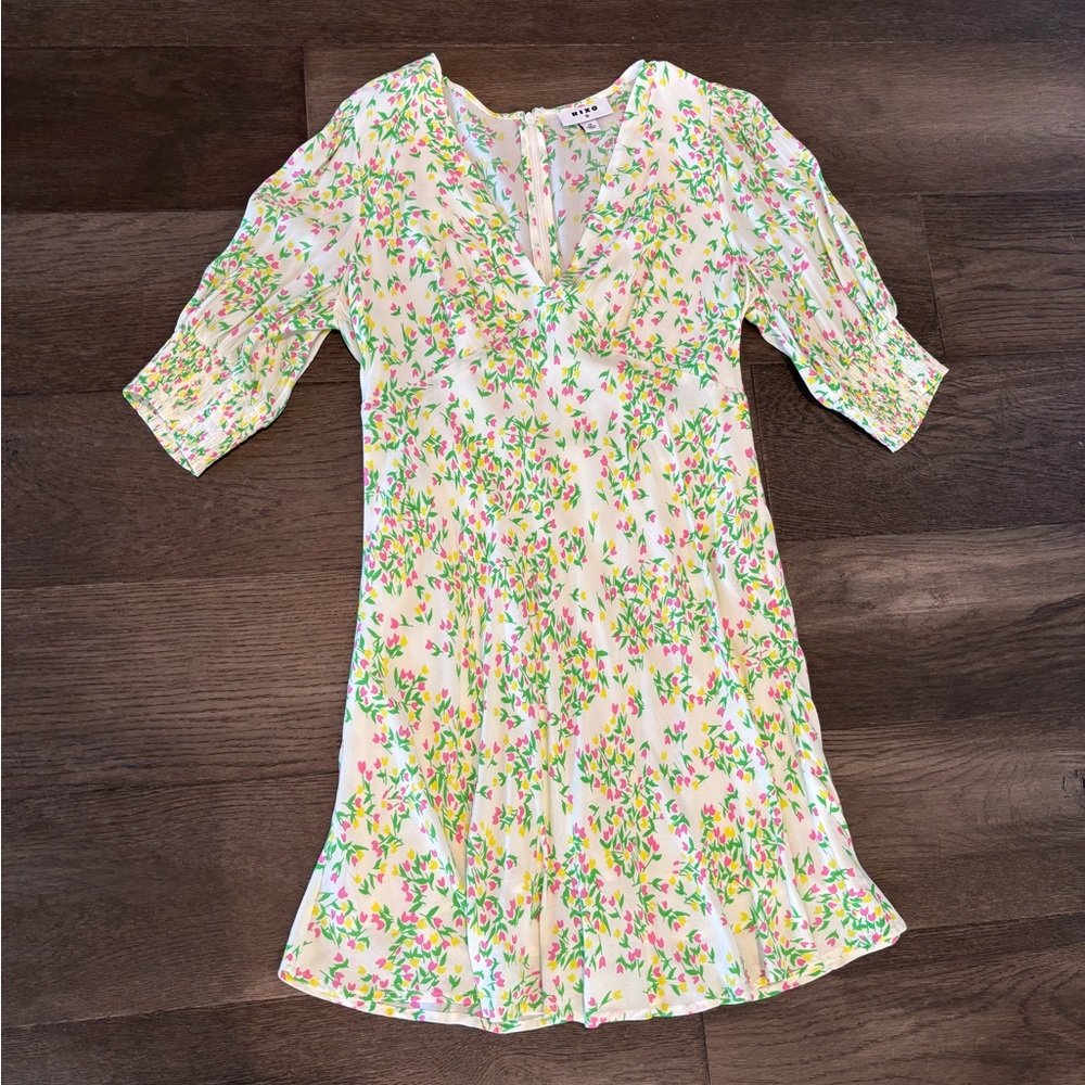 Rixo floral pastel mini dress
